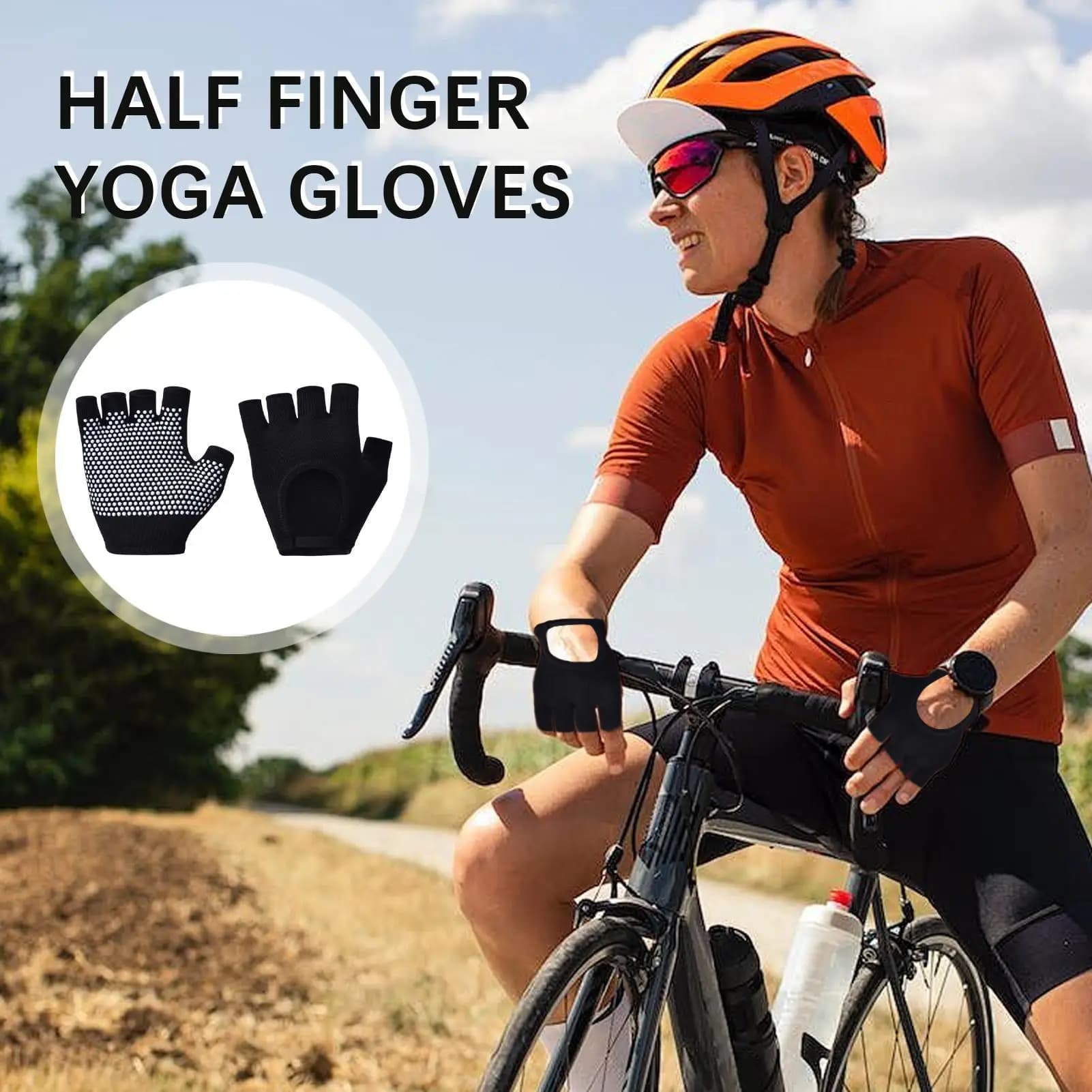 Guanti da lavoro in cotone resistenti all'usura Guanti senza dita Guanti da guida da ciclismo antiscivolo unisex per appassionati di sport