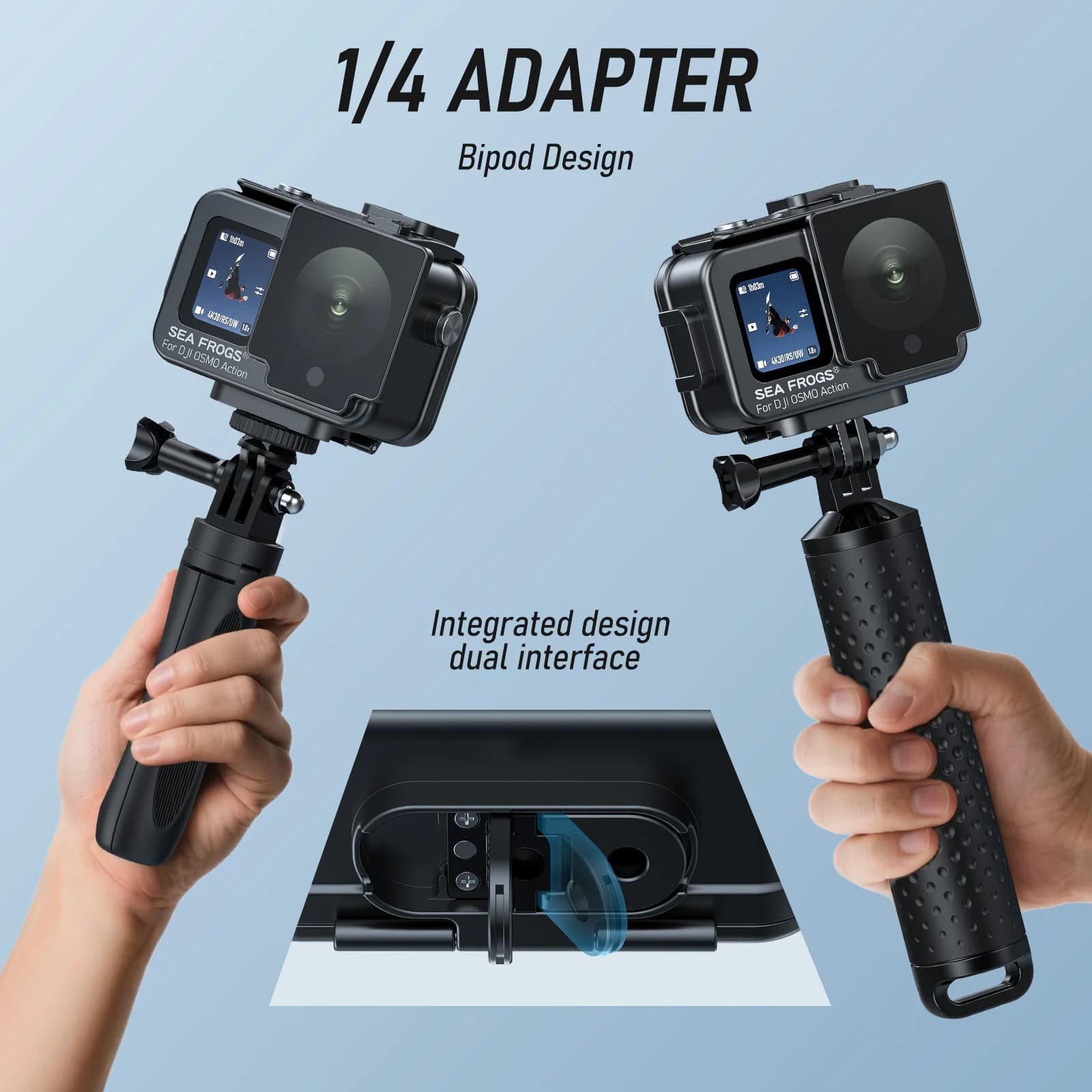 Seafrogs aluminum alloy waterproof shell for DJI ACTION 5/4/3 Underwater photography equipment Waterproof camera housing 60M