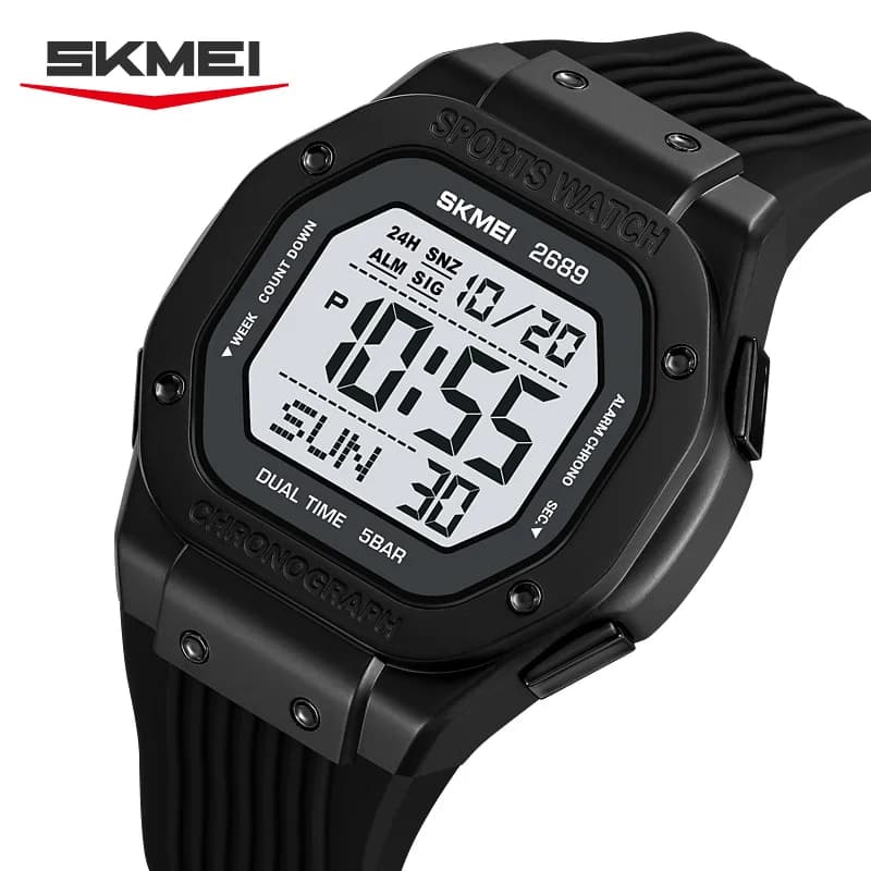 Orologi SKMEI 2689 per uomo e donna, orologio sportivo da esterno, orologio da uomo con sveglia, impermeabile, cronografo digitale alla moda.