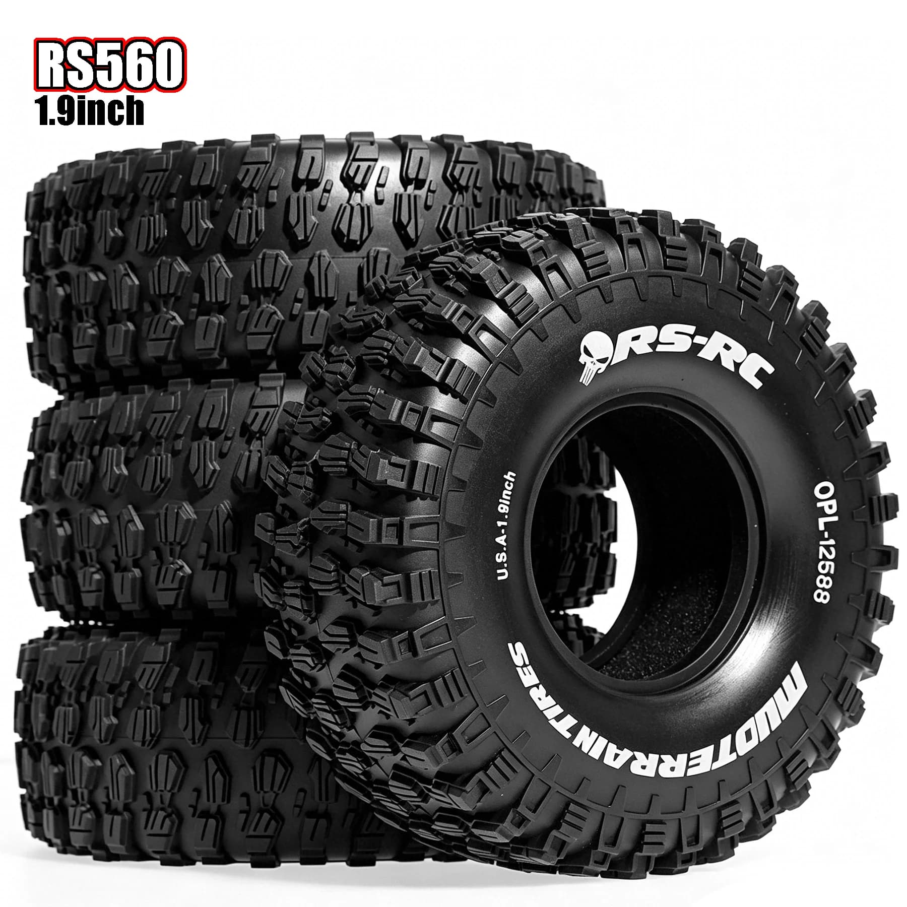 Pneumatici in gomma RED SPIDER 4 pezzi da 1,9 pollici, diametro esterno 120 mm per auto RC Crawler 1/10 TRX4 Axial SCX10 MST Jimny Tamiya CC01 D110