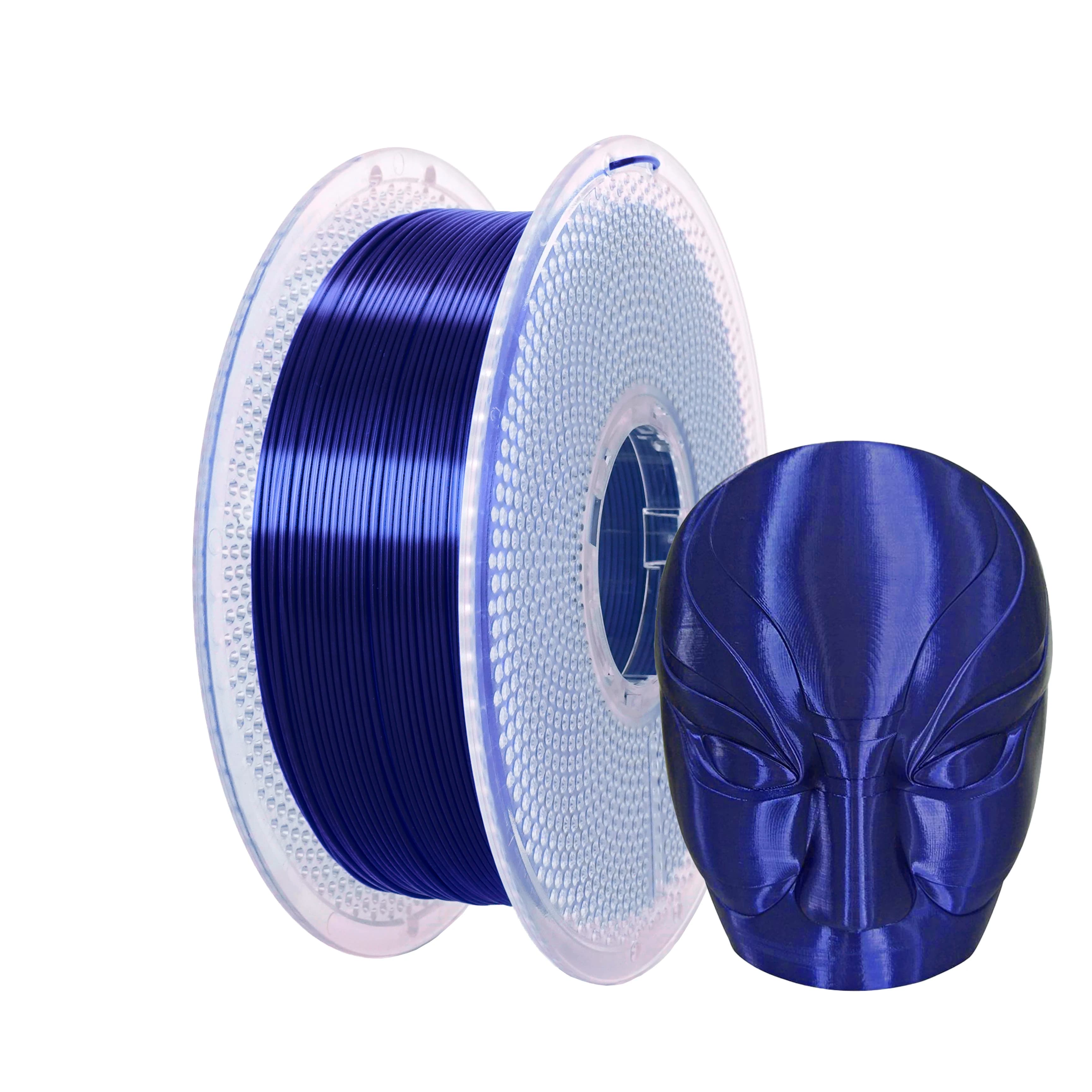 Filament PLA 1KG Dark Blue Silk 1.75mm 1KG for 3D Printer Filament 2.2LBS for 3D Printing, Metallic Material Polished Silk Effect