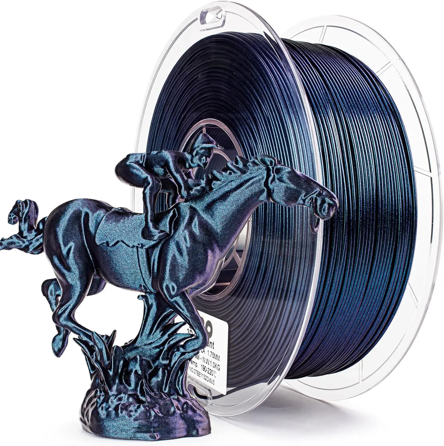 1.75mm Glittered PLA Filament, 3D FDM Printer Material, 1KG Coil Camaling Series with Sparkling Effect