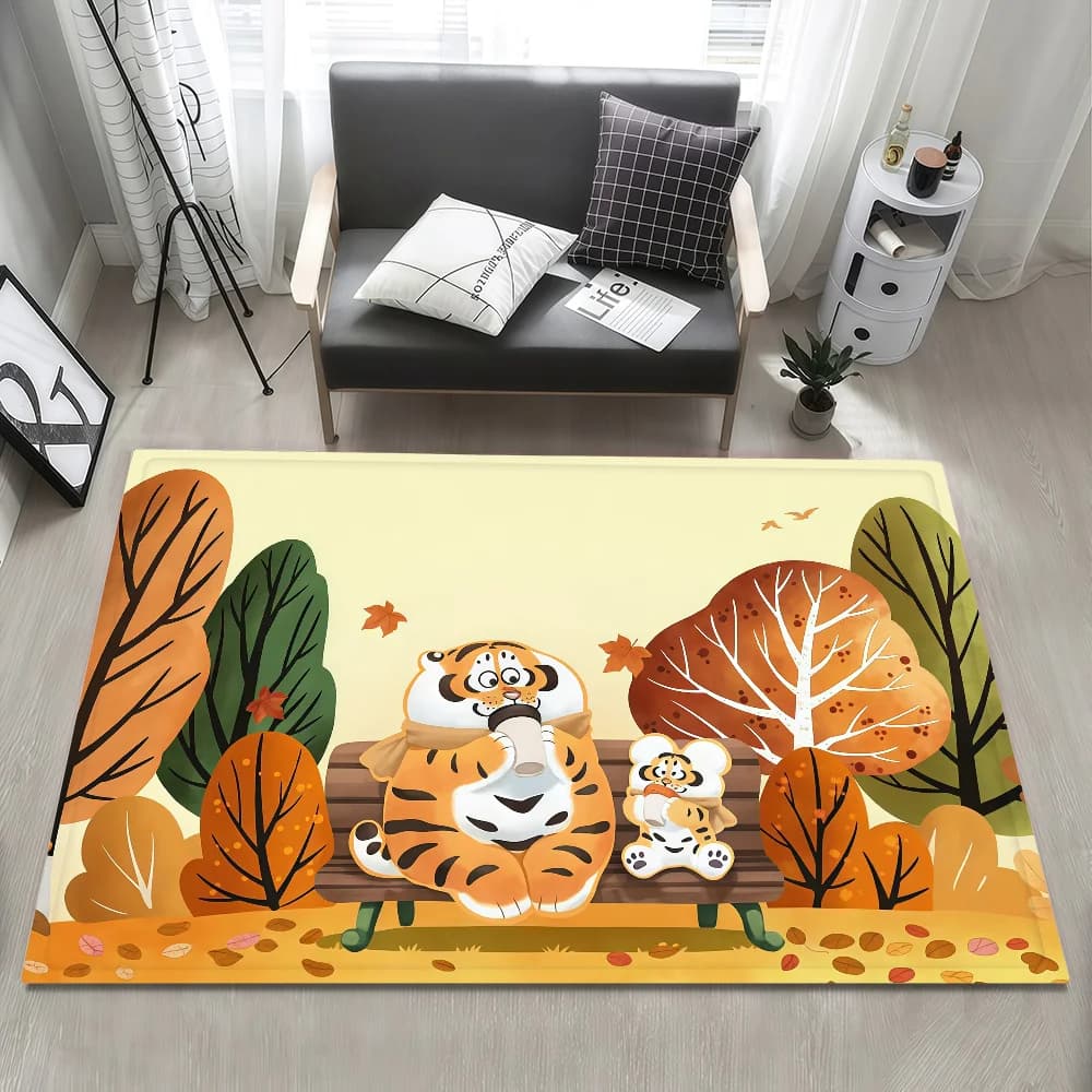 Tappetino per porta Tiger, decorazione per pavimento del bagno, corridoio, tappetino per porta, tappeto carino B-Bu2ma, soggiorno, balcone, stile Kawaii