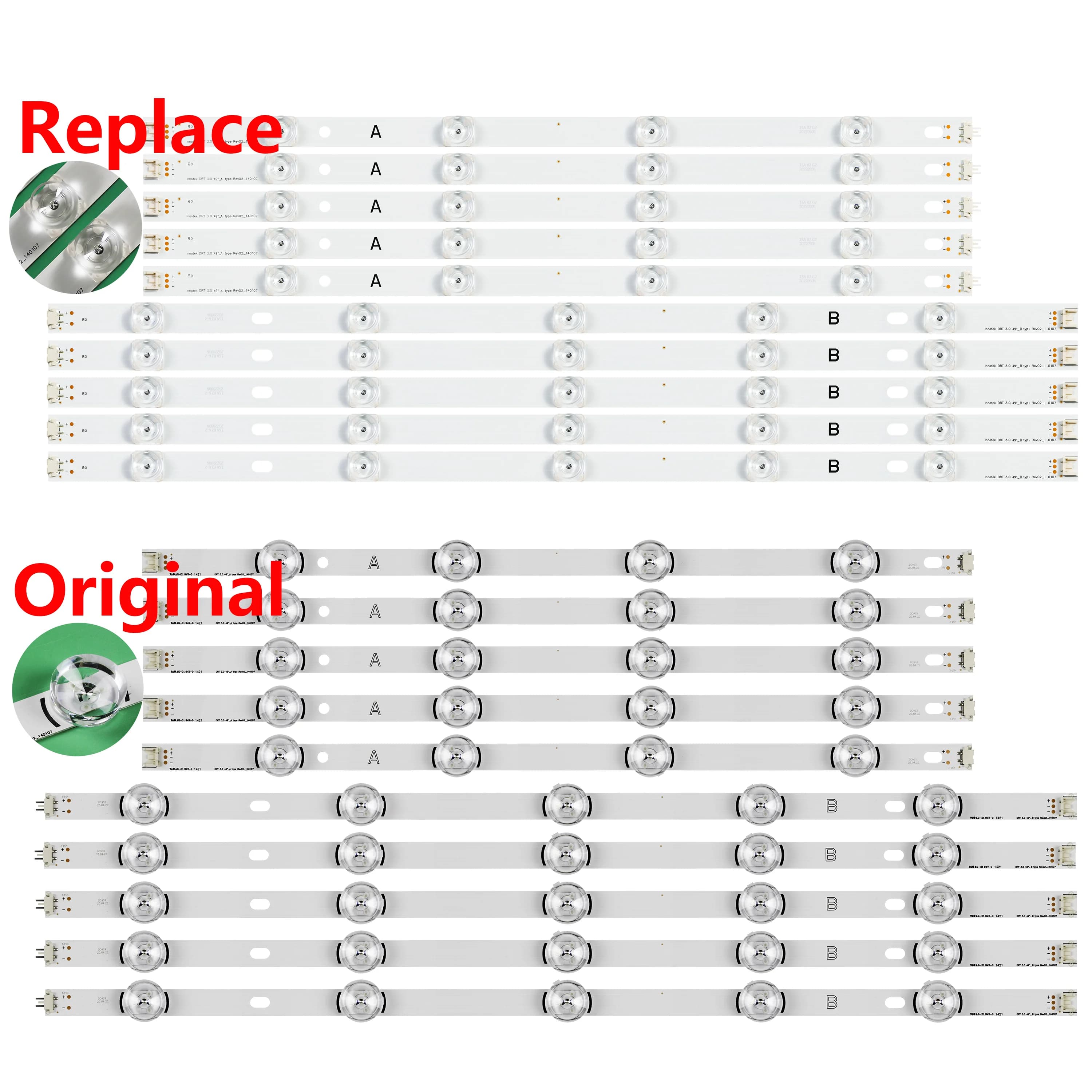 LED Backlight Strip for 49LB550B 49LB5520 49LB552U 49LB5550 49LB561U 49LB570V 49LB580B 49LF5610 6916L-1944A 6916L-1945A