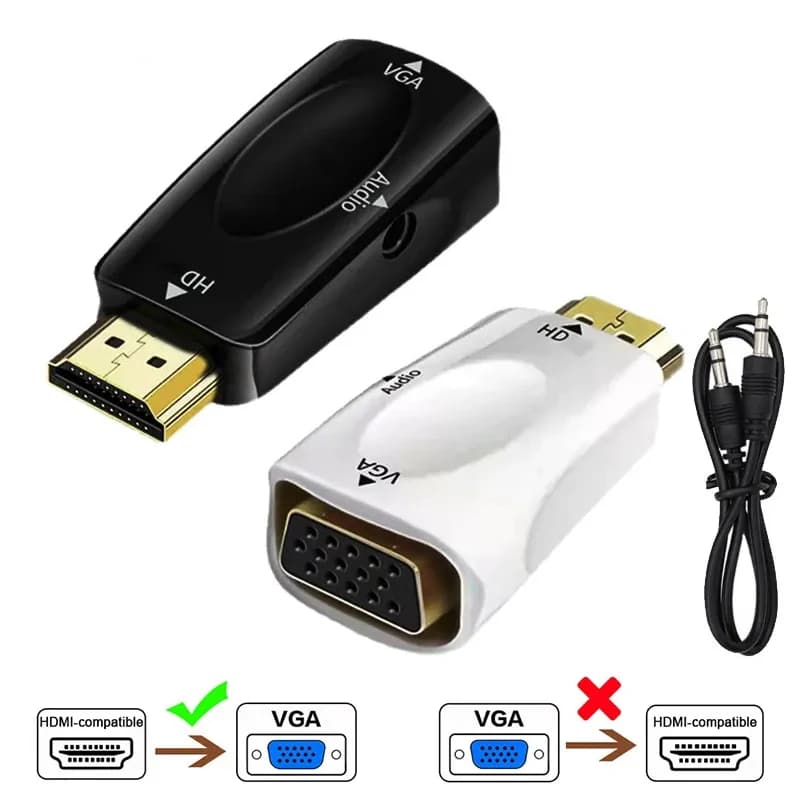 Audio Cable Adapter Converter from HDTV to VGA Convert Full HD 1080P Male Vga to Laptop TV Box Computer Display Projector
