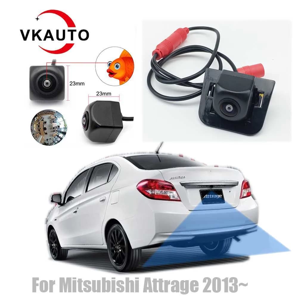 Telecamera posteriore VKAUTO per Mitsubishi Attrage 2017~2023 Mirage G4 berlina 2024-2026 CCD HD Telecamera di retromarcia per parcheggio