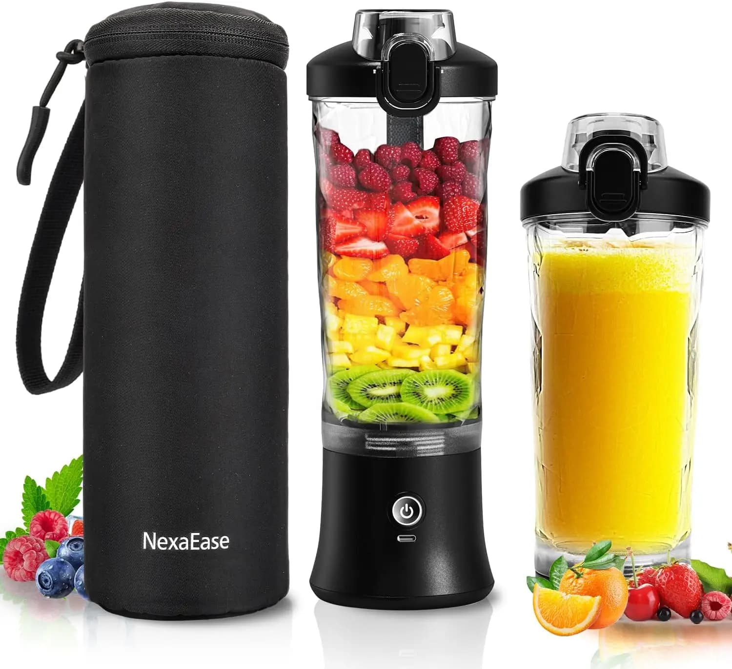 Frullatore Portatile per Frullati e Smoothie, Shaker Elettrico per Proteine da 20 OZ con Custodia Isolante, Ricaricabile USB-C