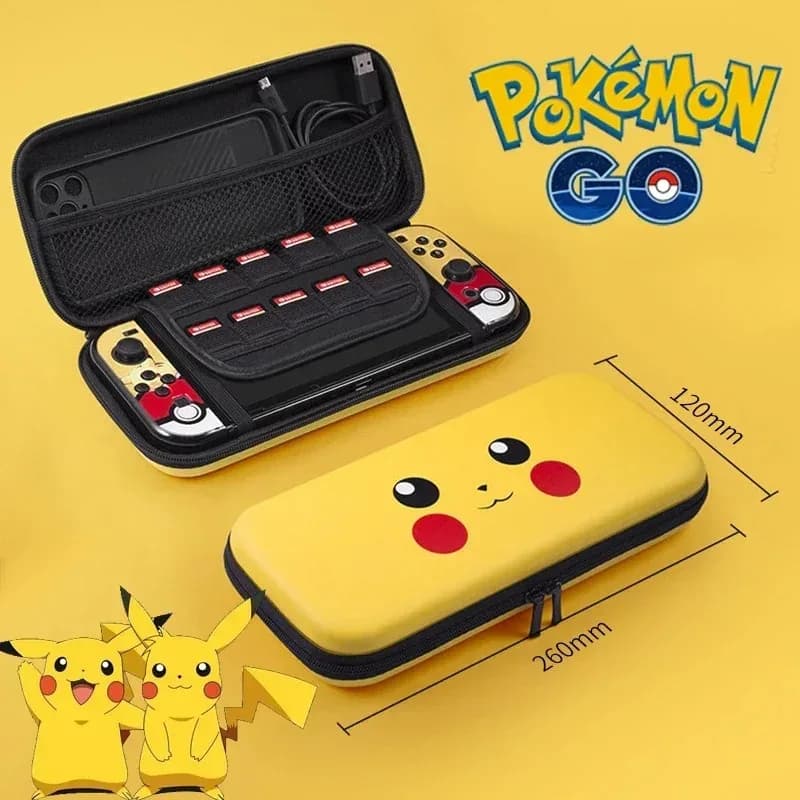 Pokemon Pikachu Storage Bag for Switch OLED NS Console Hard Shell Protective Pouch Game Accessories Anime Portable Cover Bag