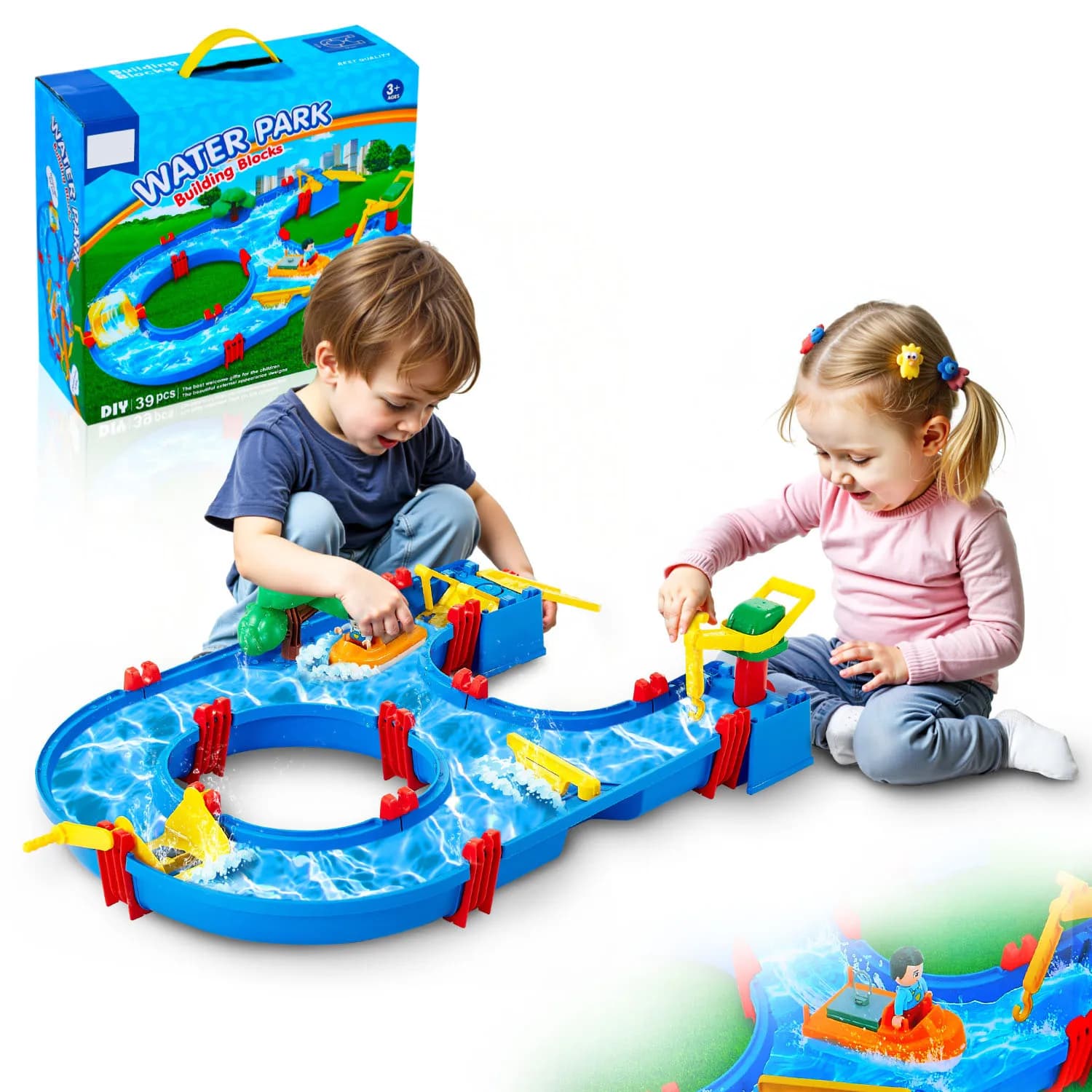 VEVOR Tavolo da Gioco per Sabbia Acqua per Bambini 760 x 510 x 160 mm Tavolo da Gioco Sensoriale per Bambini con 39 Accessori, Parco Giochi Estivo all'Aperto per Giardino, Prato, Spiaggia, Blu