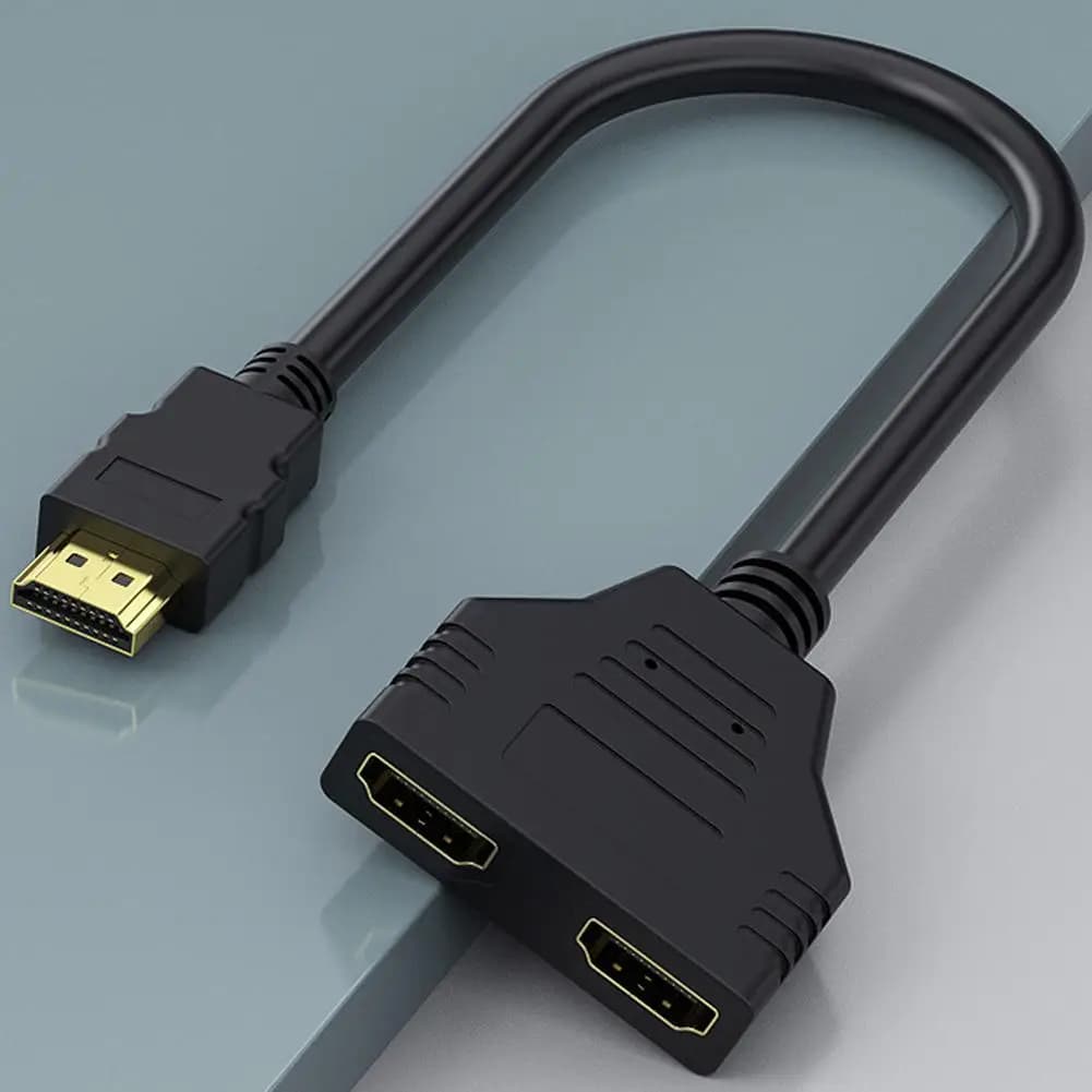 Cavo Adattatore HDMI Professionale 1 Maschio a 2 Femmine, Splitter Y 4K 3D per Laptop, TV, Monitor, 1080P, 1 Ingresso 2 Uscite per PC