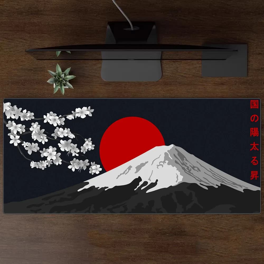 Large Size Gaming mouse mat Japanese support Fuji Sakura desktop mat for mouse game office keyboard mat with closure on board