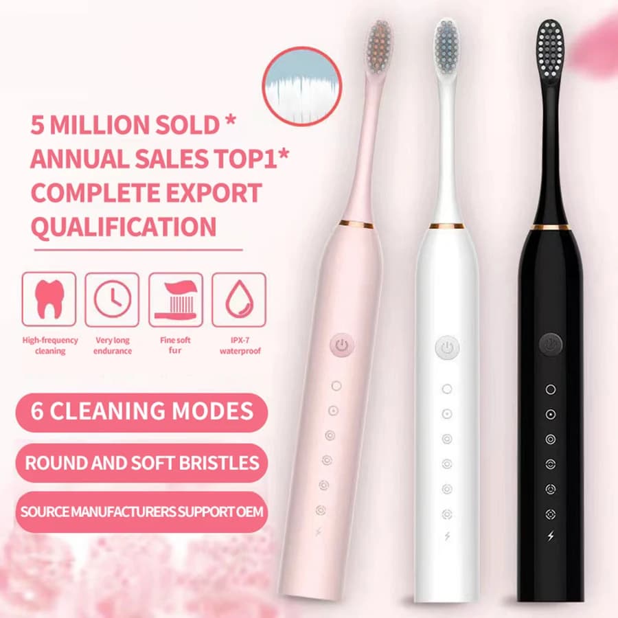 Fully Automatic Smart Sonic Ultra Soft Wool Ultra Soft Set Ultrasound Electric Toothbrush for Adults Easy To Transport All Body Waterproof-