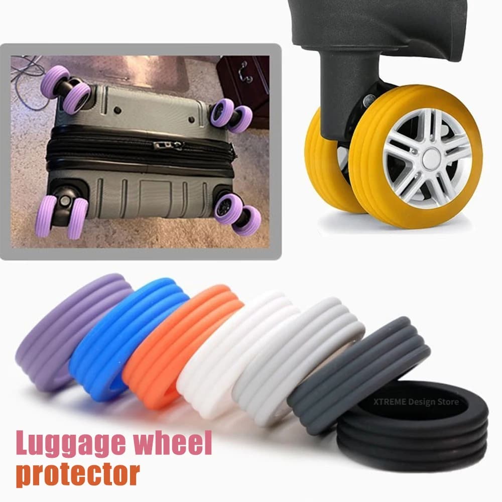 Suitcase Wheel Covers Luggage Caster Protector Silent Anti Wear Wheel Sleeve for Trolley Bag Wheel Renewal