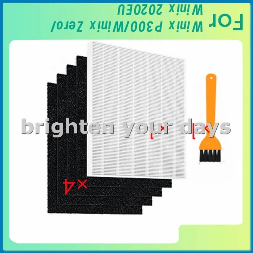 Filtro HEPA da 5 pezzi con spazzola per la pulizia per purificatore d'aria P300/Zero/2020EU Pulizia dell'aria migliorata-A63M