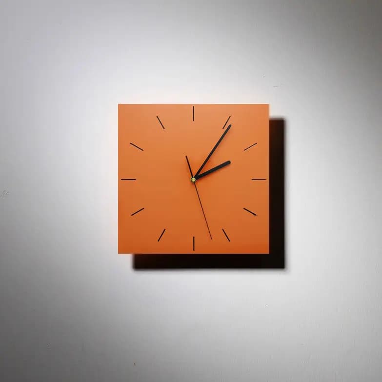 Nordic Clock Wall Clock Mute Creative Fashion Decorative Clock Living Room Modern Minimalist Square Wall Watch Orange A938