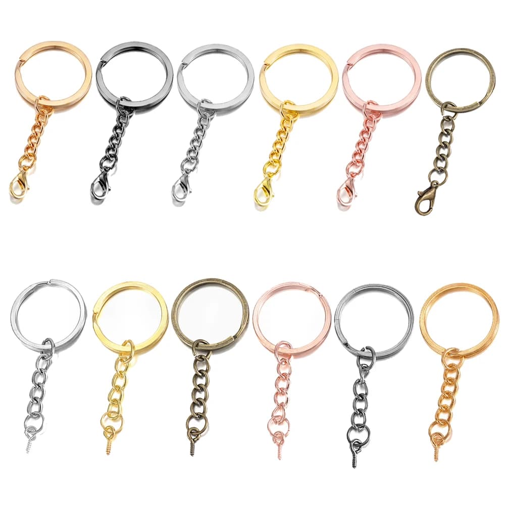 10/20 pz 25 28 30mm Vite Occhio Spille Portachiavi Portachiavi Con Viti A Occhio Rotondo Diviso Portachiavi Per Gioielli FAI DA TE Che Fanno accessori