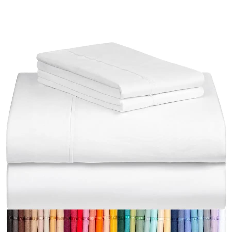 Set di 4 Lenzuola King Size con Tasche Profonde 18, Antirughe, Rinfrescanti, Lavabili in Lavatrice, Morbide come la Seta, per Hotel