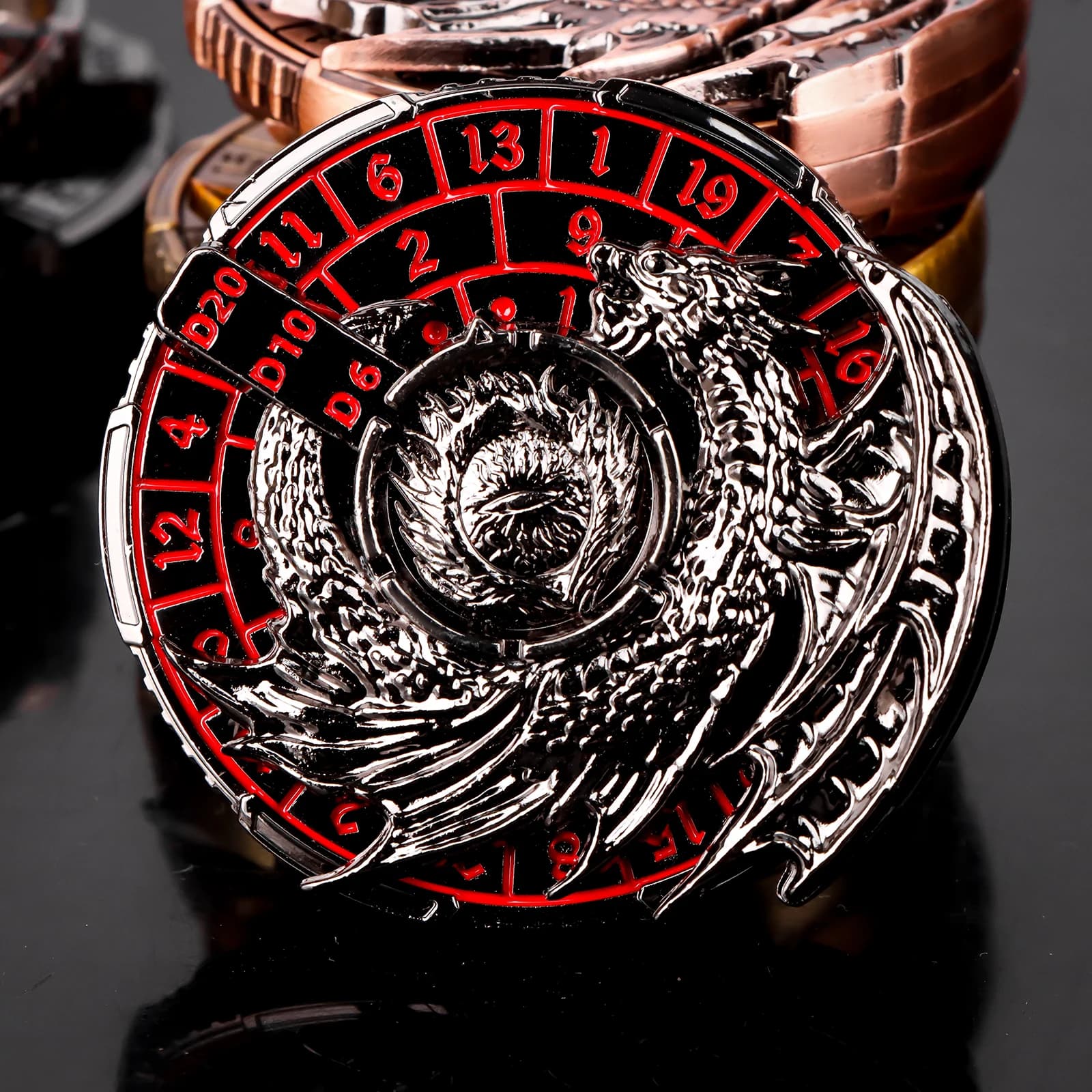 DND Spinner Dice 7 in 1 Fidget Spinner per DND Set di dadi Roulette in metallo D&D Dice per Dungeons and Dragons RPG Gioco di ruolo Dice