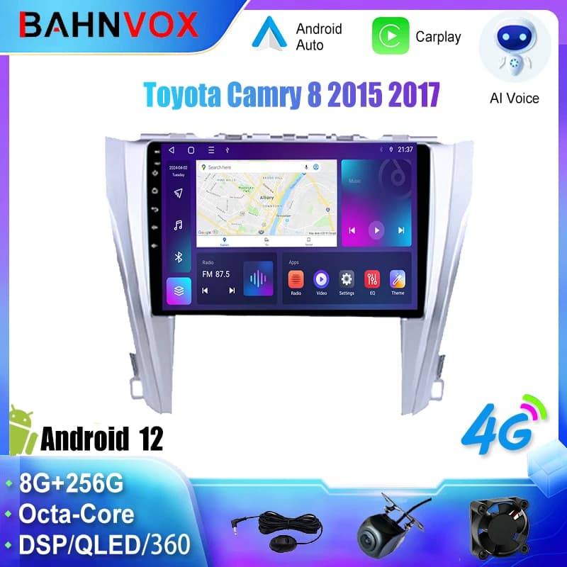 Android Car Radio GPS Navigation Multimedia Video Player for Toyota Camry 8 2015 2017 Stereo Tape Recorder Screen Head Unit 4G
