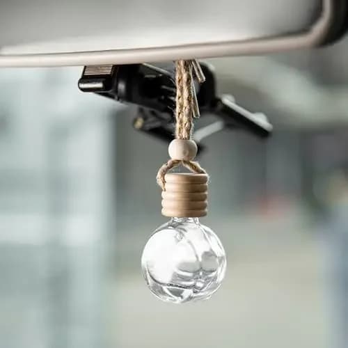 20 Pack 8ml Clear Glass Car Diffuser Bottles With Natural Wood Stopper And Jute Rope Hanging Design
