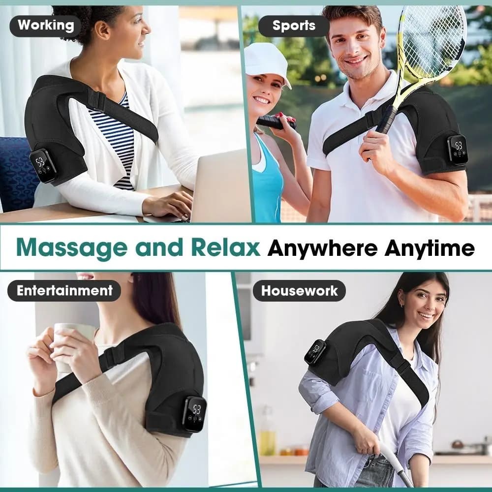 3 Massage Modes Electric Heating Massage Vibrator Function Support Belt Shoulder Massage Brace Adjustable Temperature