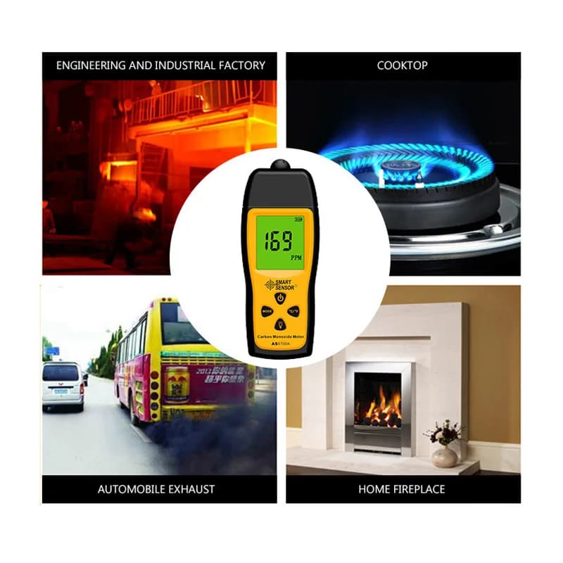Analizzatori di gas con sensore intelligente Misuratore di monossido di carbonio portatile Tester Monitor Rivelatore Display LCD Allarme sonoro e luminoso