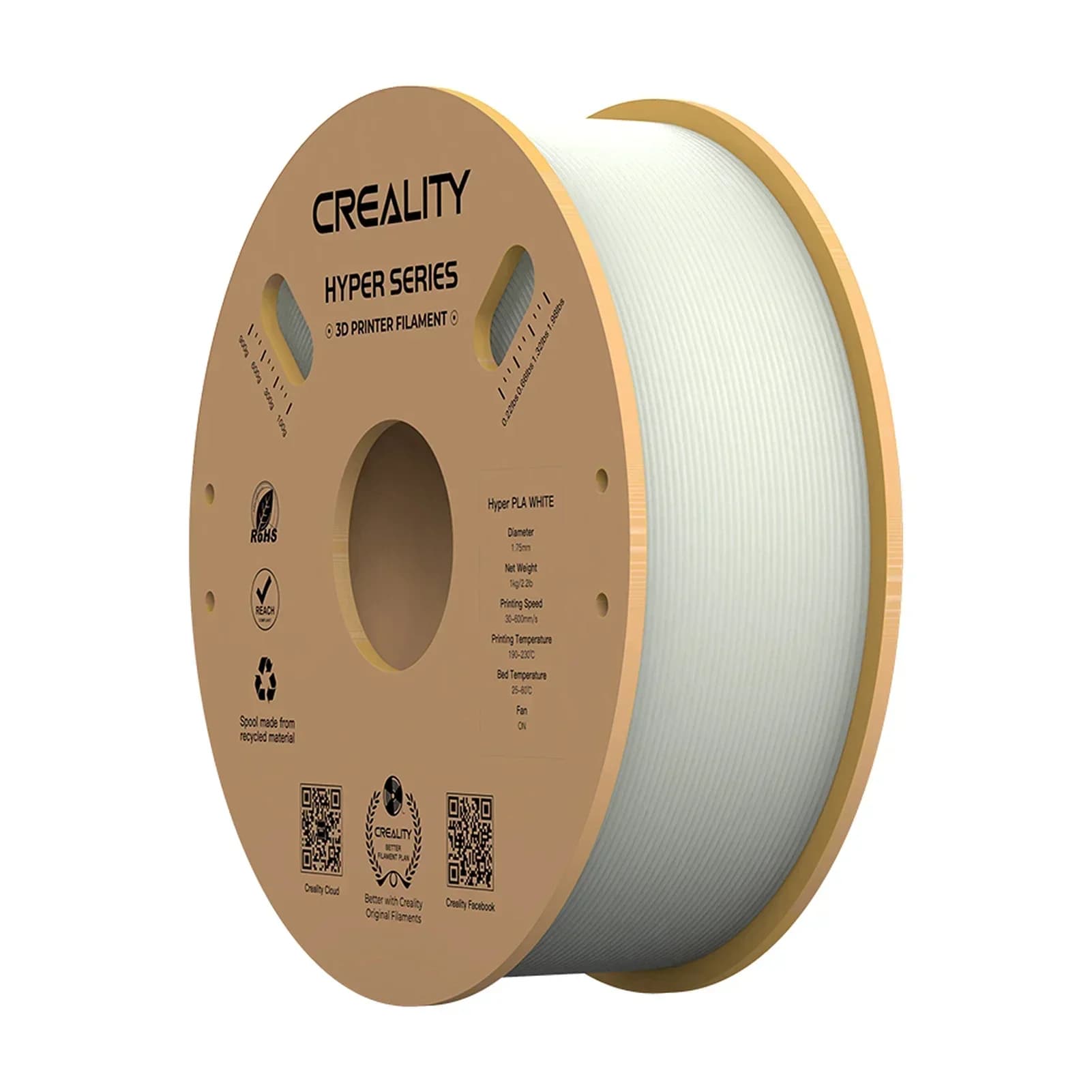 Creality Hyper PLA Filament 1.75mm High Fluidity High Speed 3D Printing Material Stable Extrusion Spool Dimensional 1KG