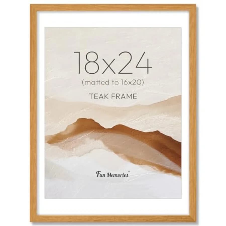 Cornice per foto 18x24, cornici in legno di teak proveniente dagli Stati Uniti con vetro temperato HD, cornici in legno 18x24 per poster da parete, cornici in legno 18x.
