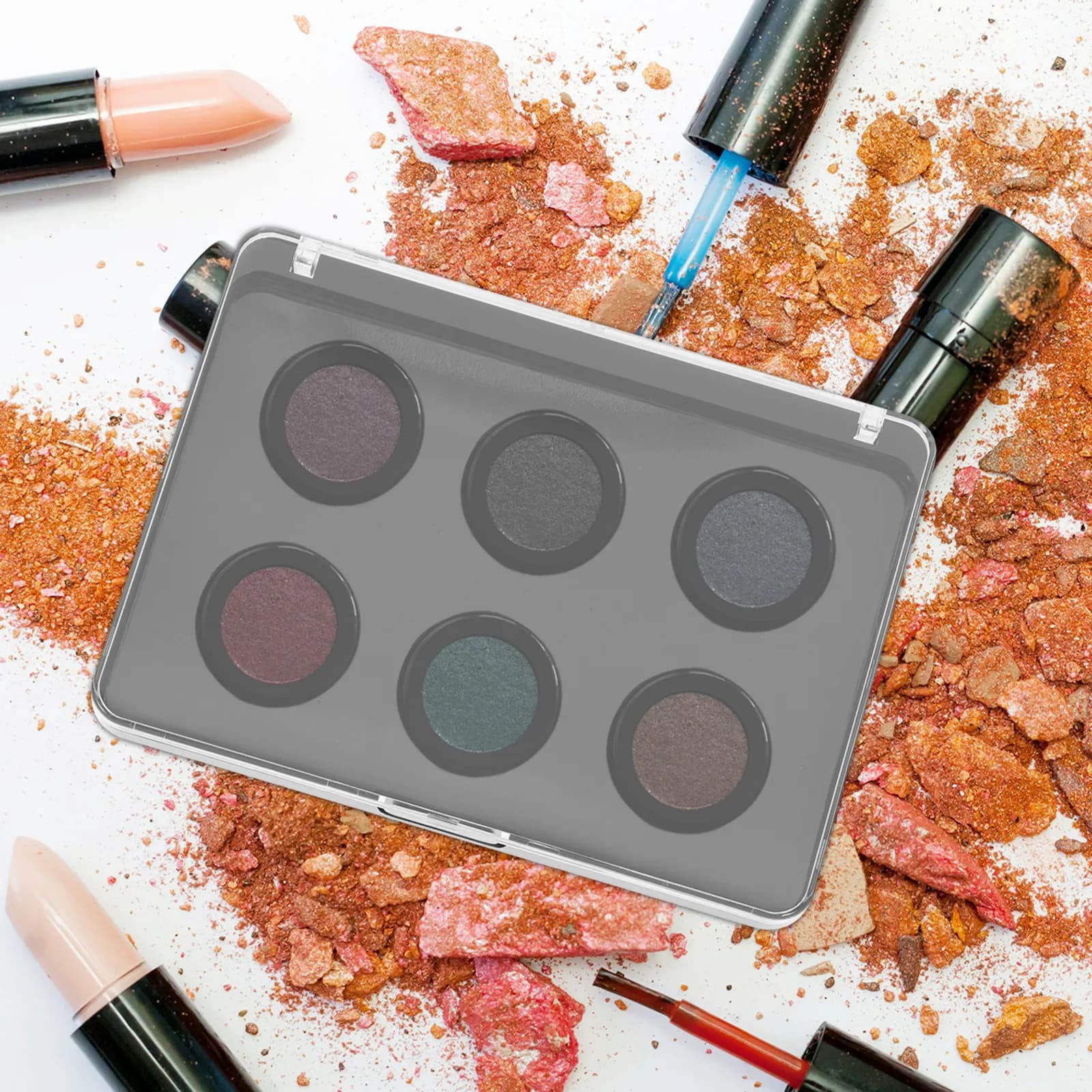 Set di 3 Palette Magnetiche Vuote per Trucco, Contenitore Trasparente per Ombretti, Organizer Compatto, Vassoio Magnetico per Ombretti