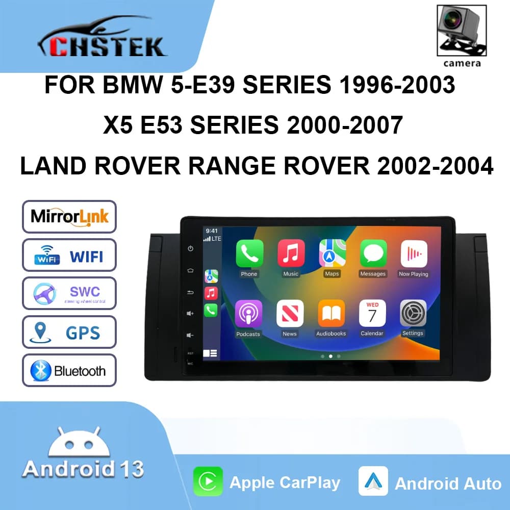 Carplay Car Radio For BMW 5-E39 Series 1996-2003 X5 E53 Series 2000-2007 WiFi Multimedia GPS Navigation Bluetooth CHSTEK Android