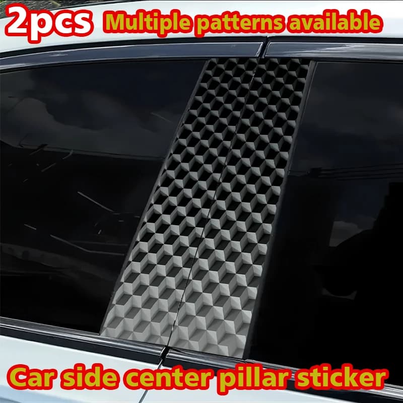 Wall decal for B mounting for cars, 2 pieces, geometric mesh, custom scratch-resistant film
