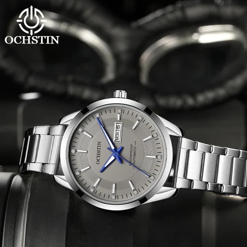 OCHSTIN Daily Commute Men's Luxury Wristwatch Automatic Mechanical Movement Man Solid Stainless Steel Strap Waterproof Clock
