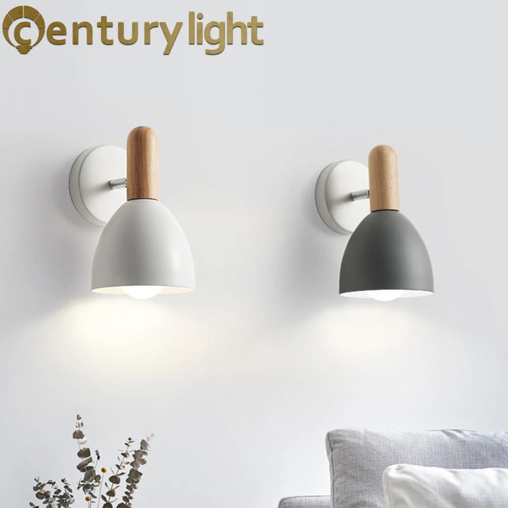 Wall sconce wooden wall lamp bedside wall sconce wall sconce for kitchen restaurant modern wall lamp Nordic E27 Home Decor