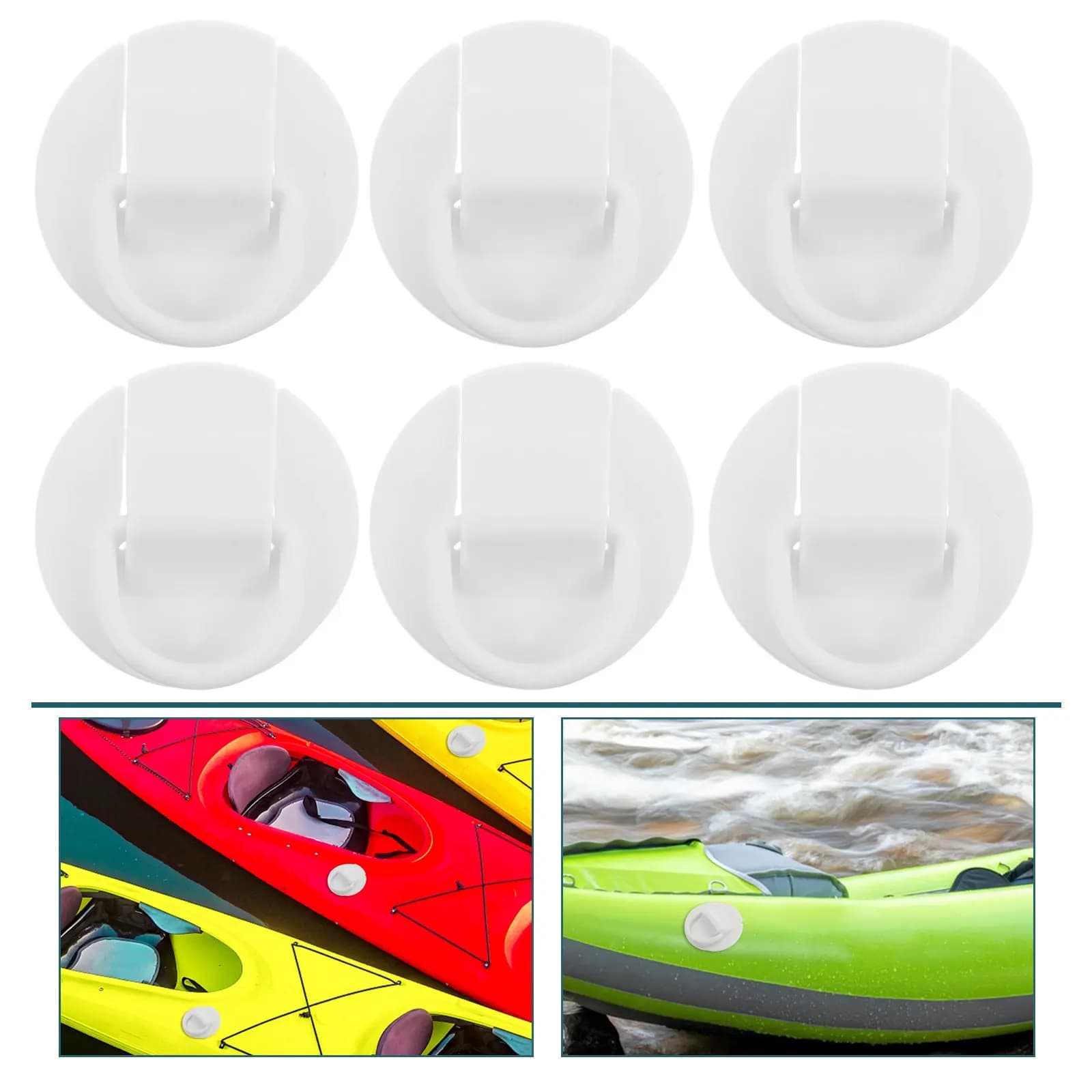 8 Pezzi Anelli a D in PVC Bianco per Paddle Board, Clip per Pagaie da Kayak, Supporto per Remi Marini, Accessori per Barche Gonfiabili, Stand Up Paddleboarding