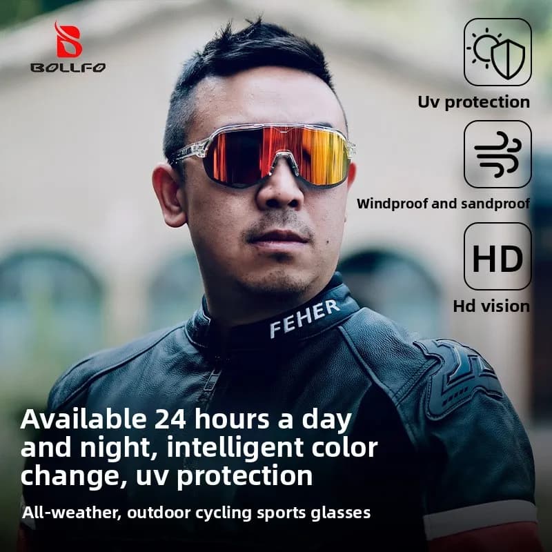 UV400 Cycling Sunglasses Men Women Large Frame MTB Outdoor Sports Eyewear Anti-UV Bike Glasses