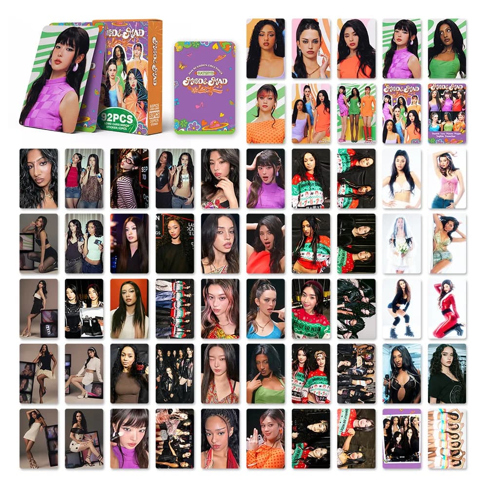92Pcs/Set KATSEYE Idol Girl New Album MOD MAD Lomo Cards HD Photocards MANON MEGAN LARA DANIELA YOONCHAE Stickers Fans Gift S