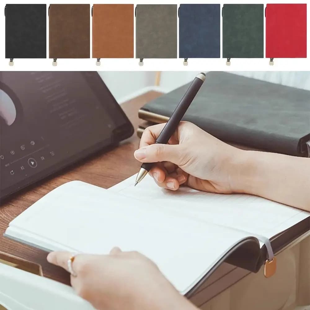 Quaderno creativo A5 con copertina in morbida pelle, agenda giornaliera ispessita, imitazione pelle, design semplice, blocco note, materiale scolastico