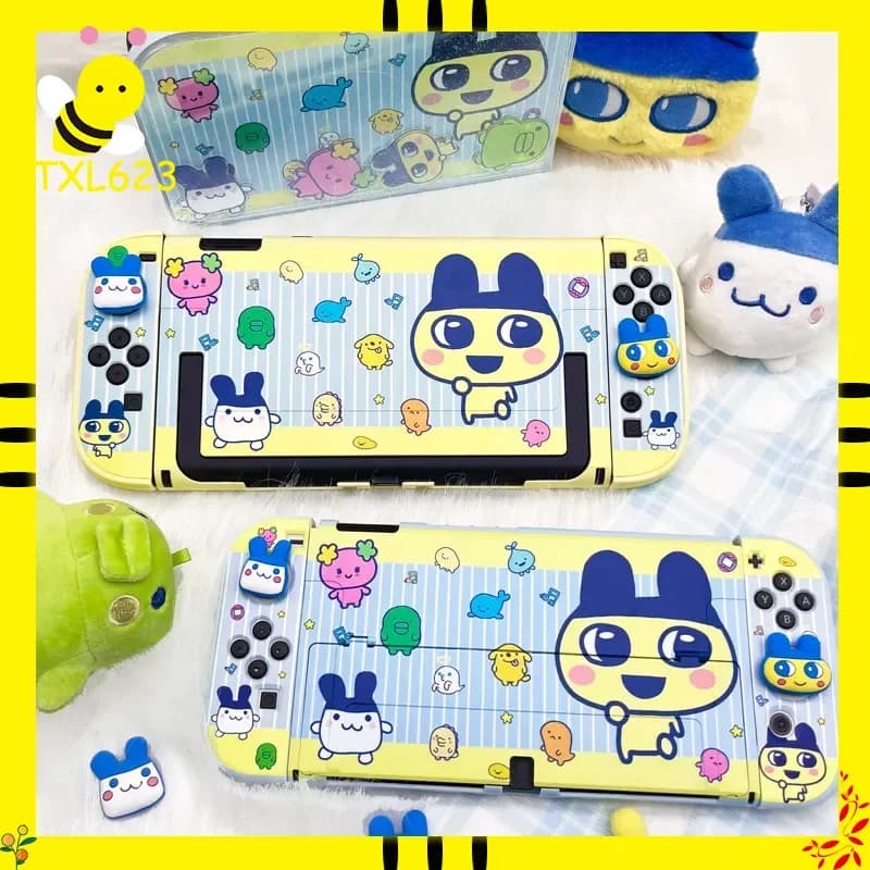 Custodia Protettiva Morbida Antiurto Stile Giapponese Coreano Ins per Nintendo Switch 2 (NS2) - Design Tamagotchi Carino