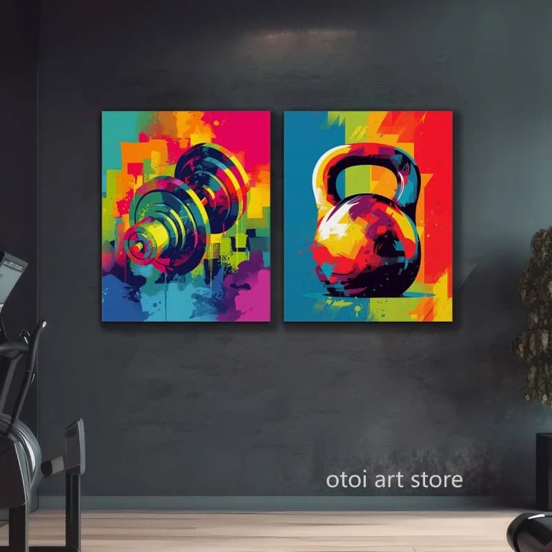 Gym Fitness Workout Weightlift Kettlebell Art Poster Canvas Painting Wall Prints Picture For Living Room Decorations For Home