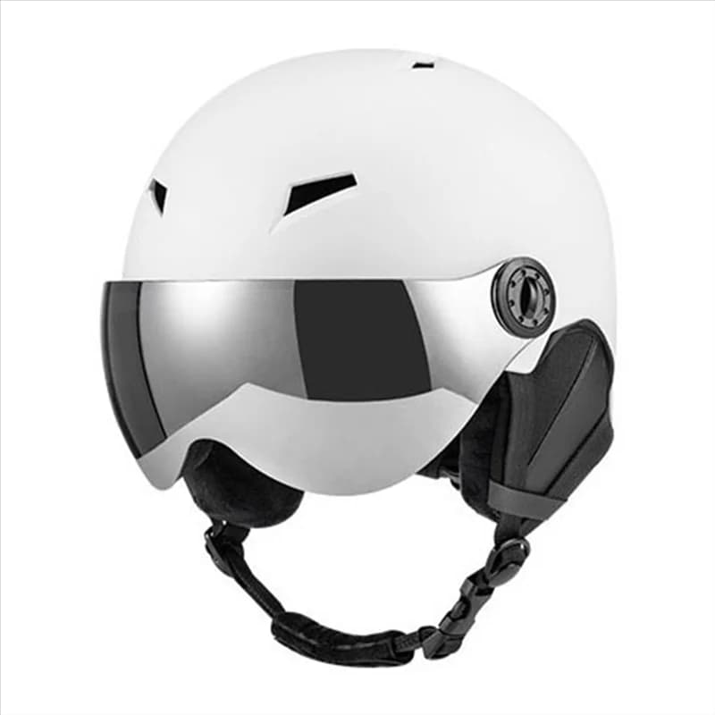 AEF5-Casco da sci Inverno Sport all'aria aperta Casco da sci Sicurezza Sci Snowboard Casco da skateboard con occhiali Protezione per le orecchie