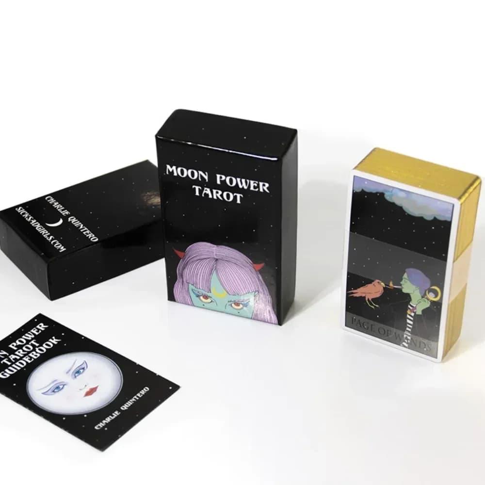 The moon power Tarocchi 78 pezzi di carte 1: 1 Dimensioni Gilded Edge Guide book Tarot Giochi da tavolo