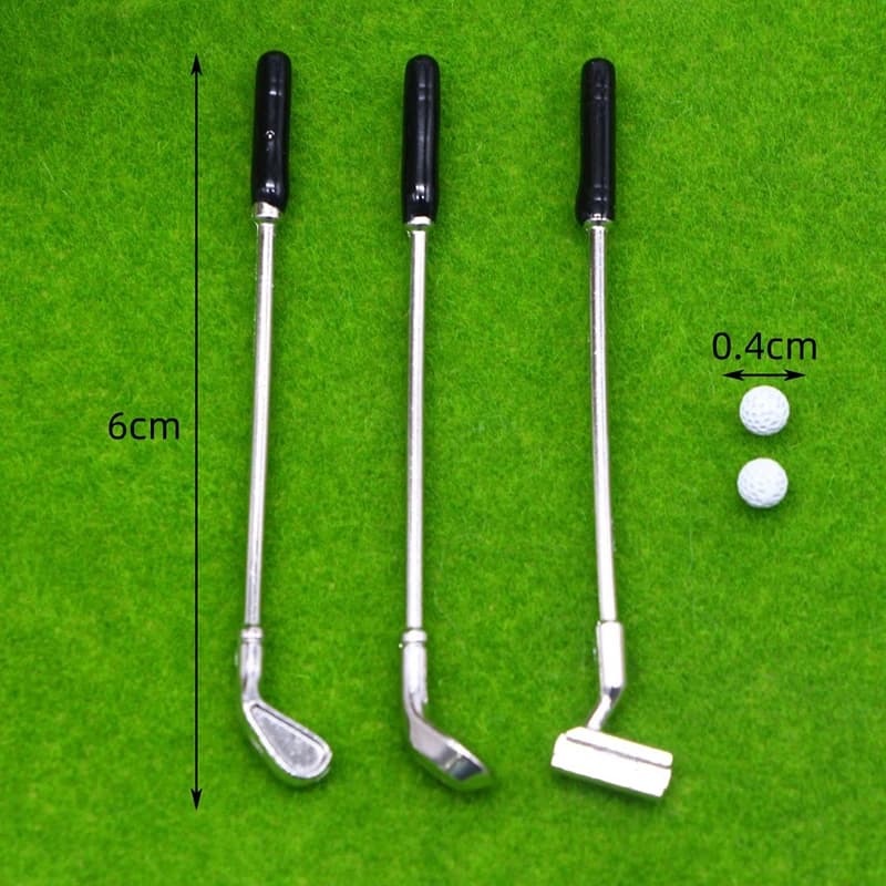 Set di Mazze da Golf in Miniatura, Piccolo Kit da Golf, Modellino Decorativo per Casa delle Bambole, Accessorio Fai-da-Te
