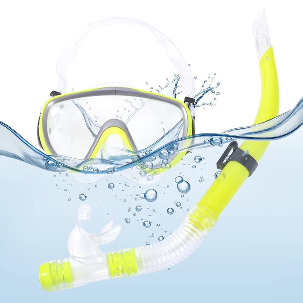 Set Mask and Adjustable Dive Mouthpiece, No Lost Underwater Mask, Anti-Accommodation Pipe for Swimming and Snorkeling