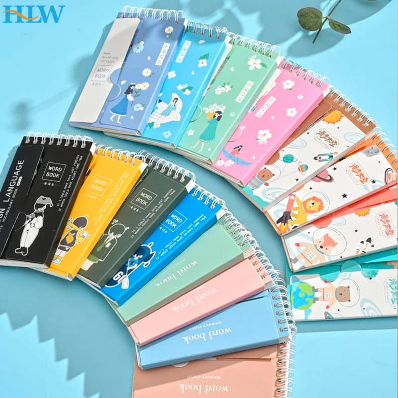 80 fogli inglese vocabolario Pocket Memo Pad lingue straniere Word Book Coil Notebook portatile Memory Book Stationeries scolastiche