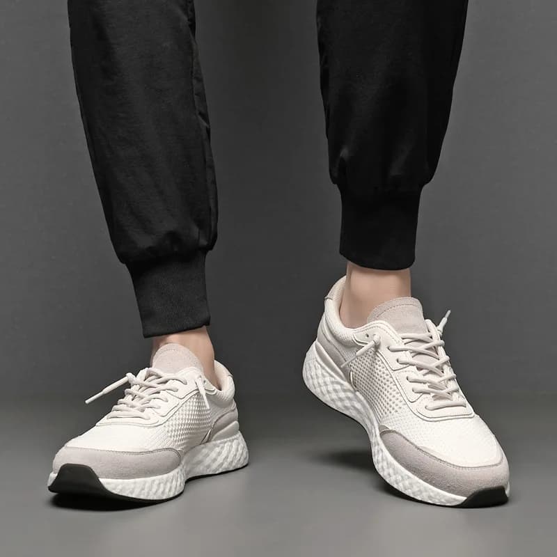 Nuove Scarpe Sportive Casual da Uomo, Sneaker Bianche in Mesh Traspirante, Comode Scarpe Atletiche da Strada
