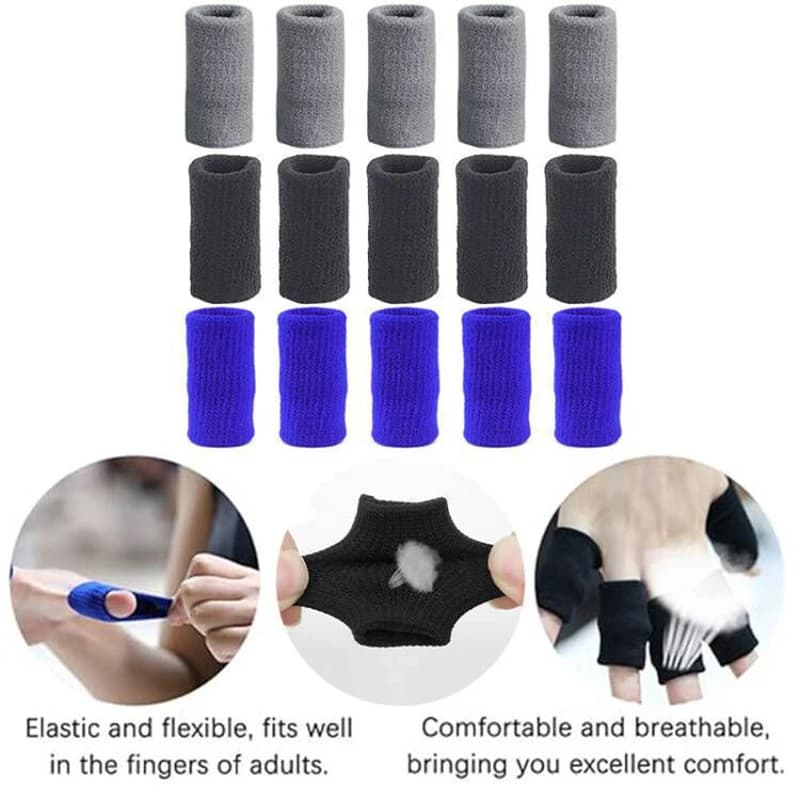 10 Pezzi di Protezioni Elastiche per Dita, Supporto per Artrite, Protezione per Dita per Sport all'Aperto, Basket, Pallavolo, Golf, Correttore per Dita