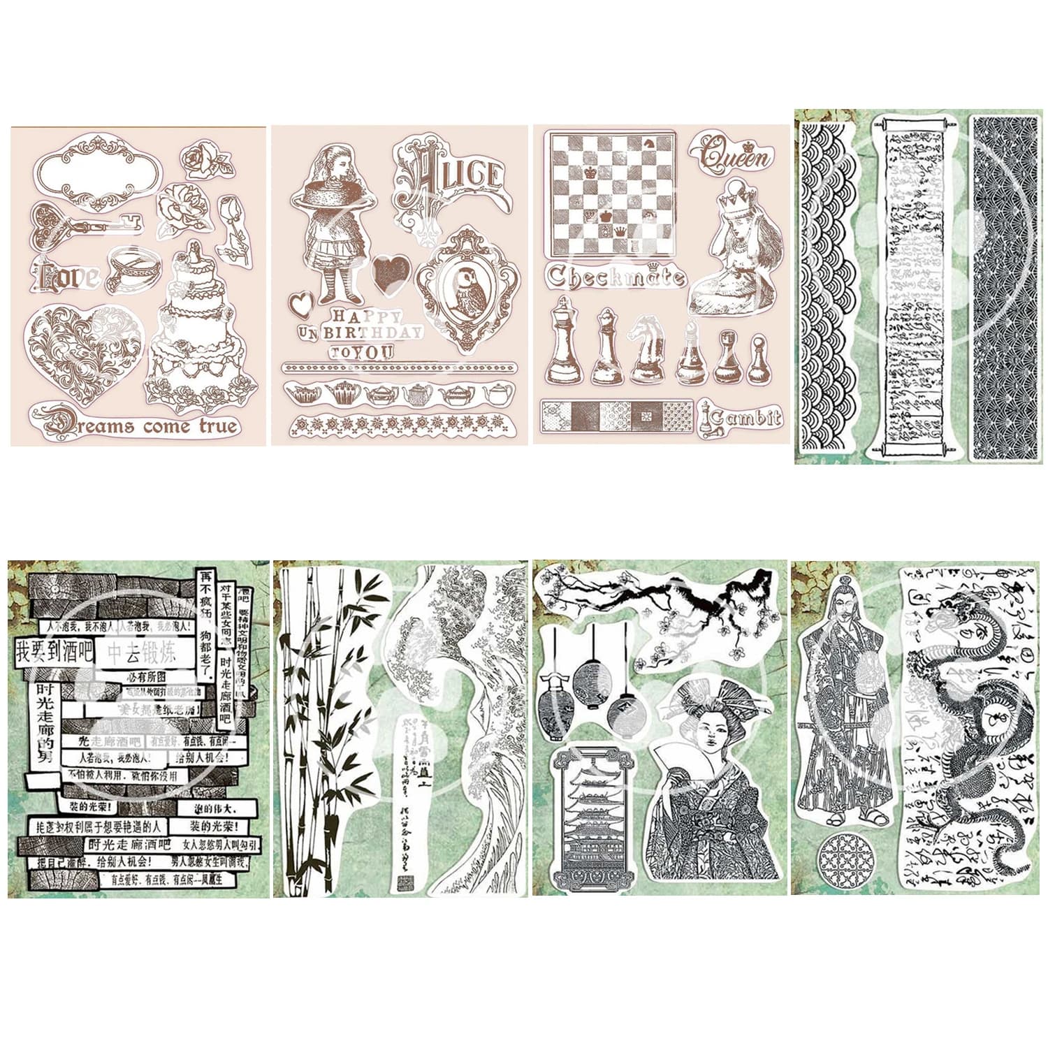 2025 Nuovi timbri trasparenti fai-da-te per la creazione di carta Scrapbooking Have a Dream Play Scacchi Sigilli trasparenti per carte artigianali in stile giapponese
