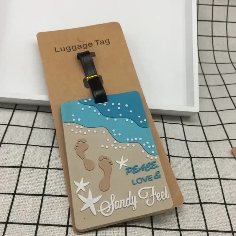 Etichette per bagagli Cartone animato carino Frutta in silicone Cibo Stile spiaggia Etichette per valigie Nome Indirizzo Titolare Etichetta per etichette d'imbarco per bagagli