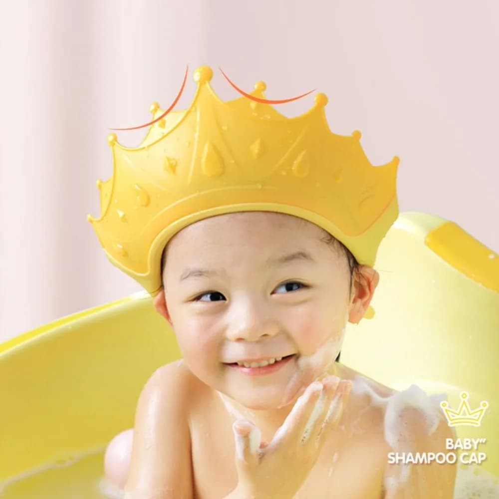 Baby Swim Shower Shampoo Cap Bath Adjustable Eye Protection Head Cover Silicone Waterproof Baby Care Wash Shower Hat Accessories