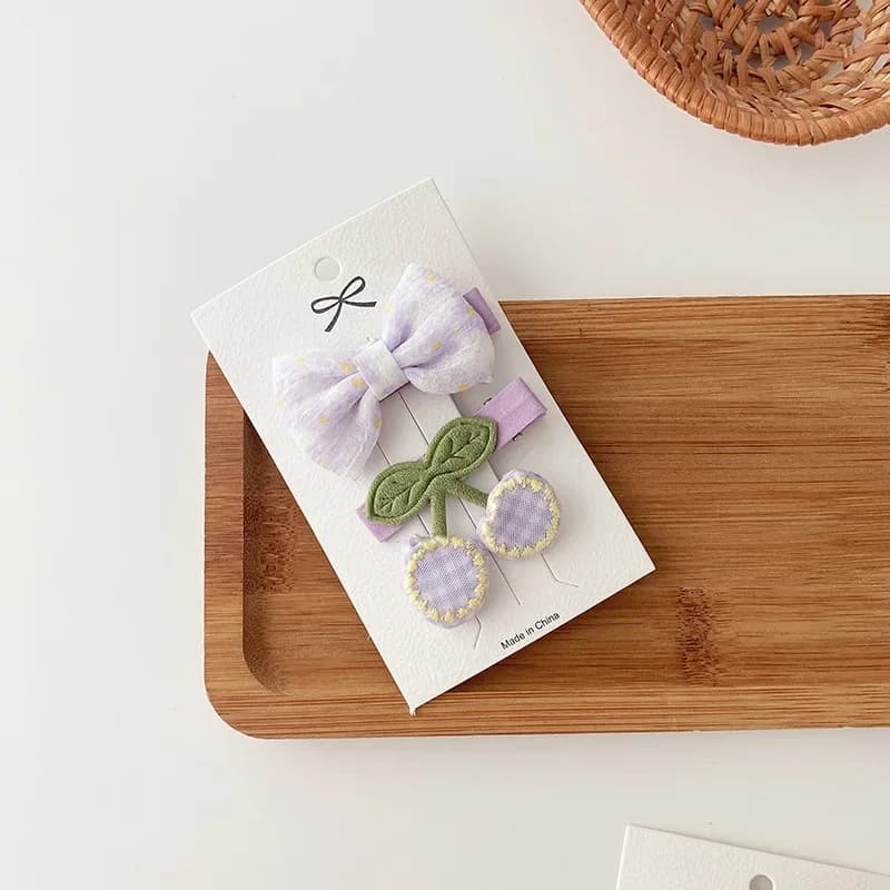 Set di fermagli per capelli viola Lavanda Archi da sogno Clip laterali coreane per ragazze Perni con frange invisibili Accessori per capelli antiscivolo